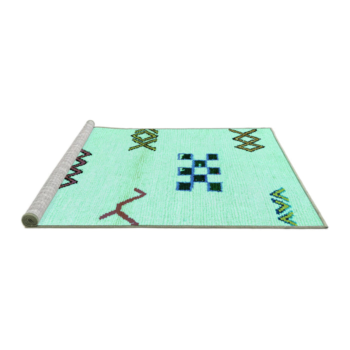 Sideview of Machine Washable Solid Turquoise Modern Area Rugs, wshabs2943turq