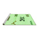 Sideview of Machine Washable Solid Green Modern Area Rugs, wshabs2943grn