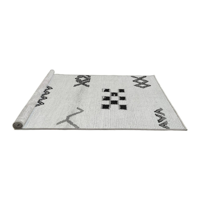 Sideview of Machine Washable Solid Gray Modern Rug, wshabs2943gry