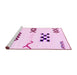 Sideview of Machine Washable Solid Pink Modern Rug, wshabs2943pnk