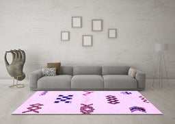Machine Washable Solid Purple Modern Area Rugs in a Living Room, wshabs2943pur
