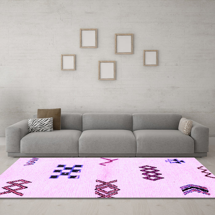 Machine Washable Solid Purple Modern Area Rugs in a Living Room, wshabs2943pur