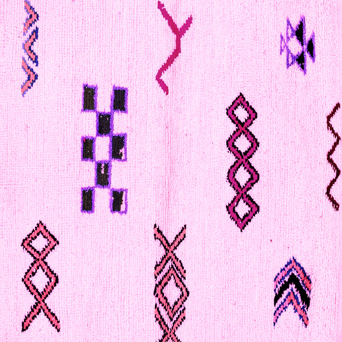 Square Machine Washable Solid Pink Modern Rug, wshabs2943pnk