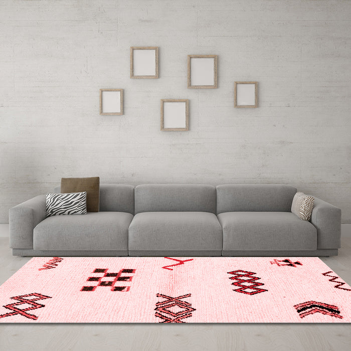 Modern Red Washable Rugs