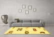 Machine Washable Solid Yellow Modern Rug in a Living Room, wshabs2943yw