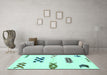 Machine Washable Solid Turquoise Modern Area Rugs in a Living Room,, wshabs2943turq