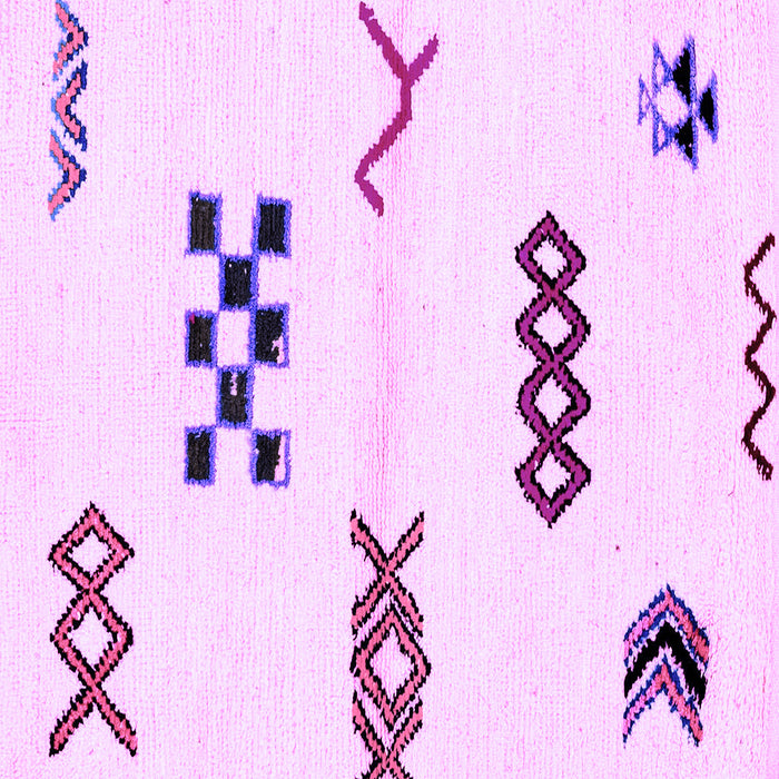 Square Machine Washable Solid Purple Modern Area Rugs, wshabs2943pur