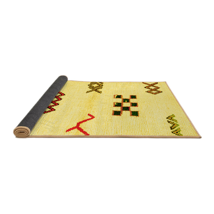 Sideview of Solid Yellow Modern Rug, abs2943yw