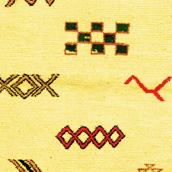 Machine Washable Solid Yellow Modern Rug, wshabs2943yw