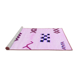 Sideview of Machine Washable Solid Purple Modern Area Rugs, wshabs2943pur