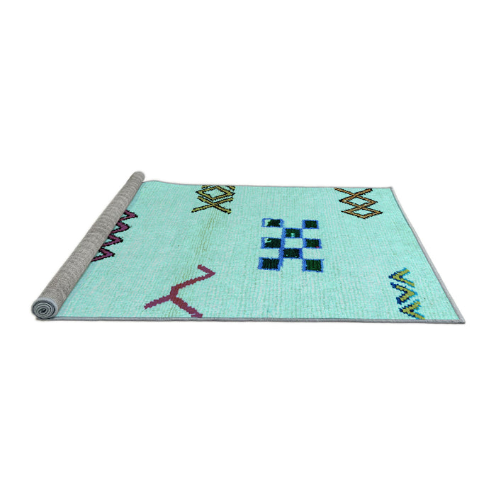 Sideview of Machine Washable Solid Light Blue Modern Rug, wshabs2943lblu