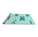 Sideview of Machine Washable Solid Light Blue Modern Rug, wshabs2943lblu