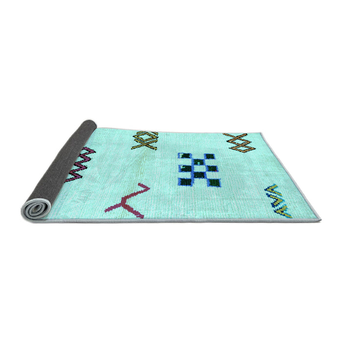 Sideview of Solid Light Blue Modern Rug, abs2943lblu