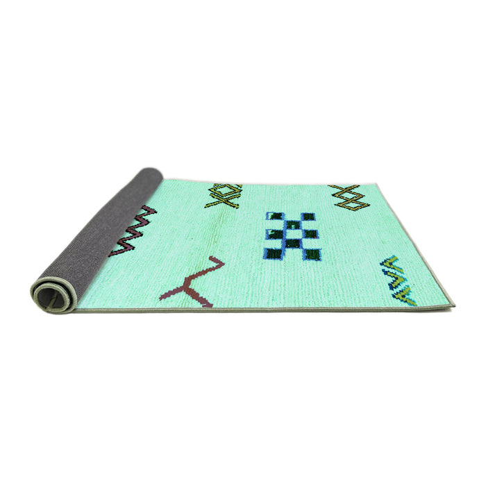 Sideview of Solid Turquoise Modern Rug, abs2943turq