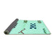 Sideview of Solid Turquoise Modern Rug, abs2943turq