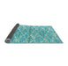 Sideview of Abstract Aquamarine Green Modern Rug, abs2944