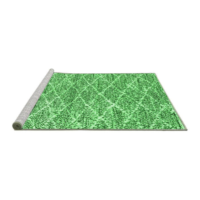 Sideview of Machine Washable Abstract Emerald Green Modern Area Rugs, wshabs2944emgrn