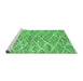 Sideview of Machine Washable Abstract Emerald Green Modern Area Rugs, wshabs2944emgrn