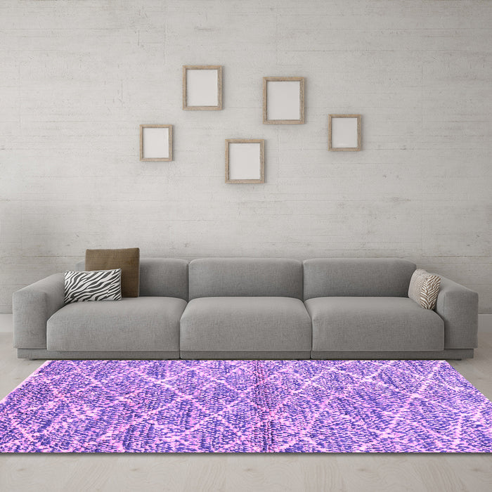 Machine Washable Abstract Pink Modern Rug in a Living Room, wshabs2944pnk