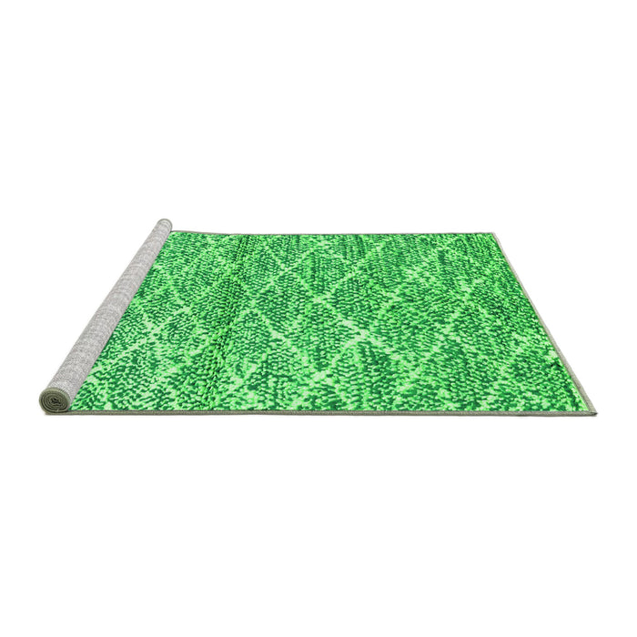 Sideview of Machine Washable Abstract Green Modern Area Rugs, wshabs2944grn