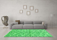 Machine Washable Abstract Green Modern Rug, wshabs2944grn