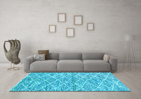 Machine Washable Abstract Light Blue Modern Rug, wshabs2944lblu