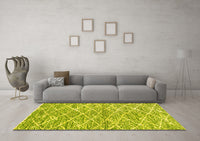 Machine Washable Abstract Yellow Modern Rug, wshabs2944yw