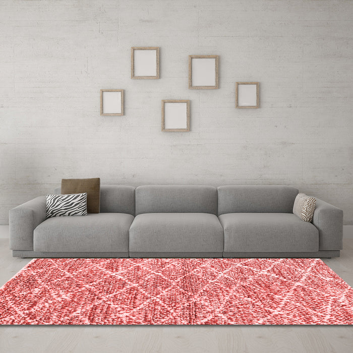 Modern Red Washable Rugs