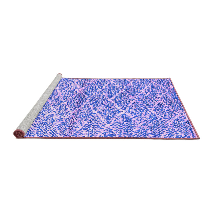 Sideview of Machine Washable Abstract Purple Modern Area Rugs, wshabs2944pur