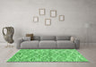 Machine Washable Abstract Emerald Green Modern Area Rugs in a Living Room,, wshabs2944emgrn