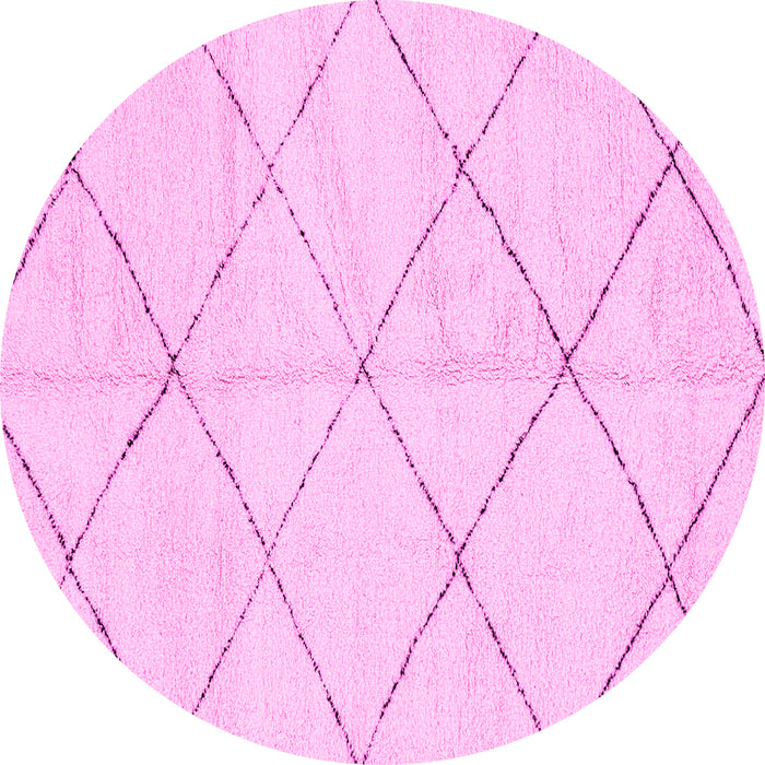 Round Solid Pink Modern Rug, abs2945pnk