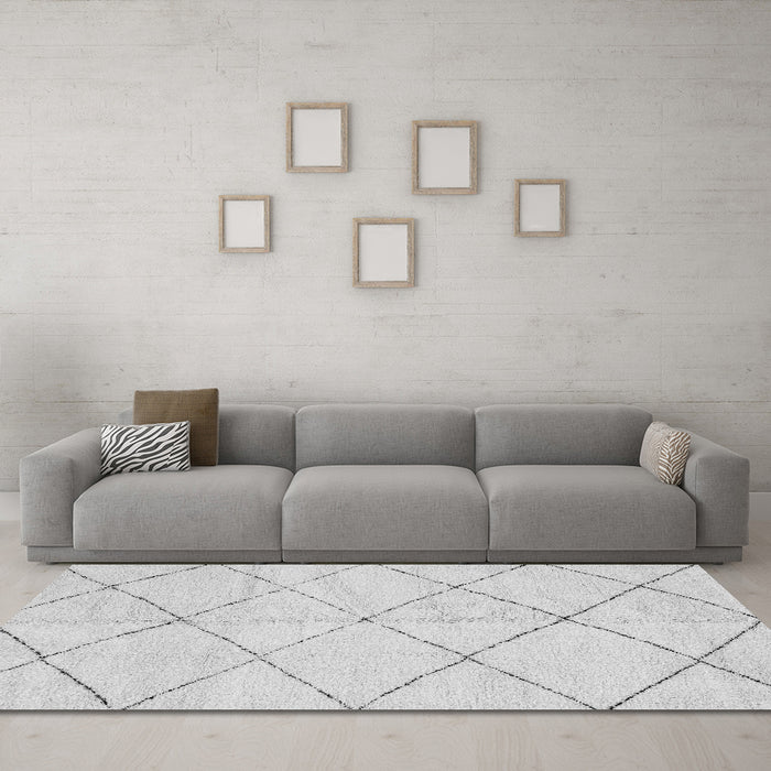 Machine Washable Solid Gray Modern Rug in a Living Room,, wshabs2945gry