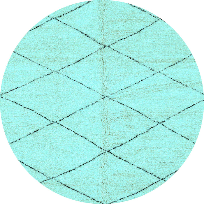 Round Machine Washable Solid Light Blue Modern Rug, wshabs2945lblu