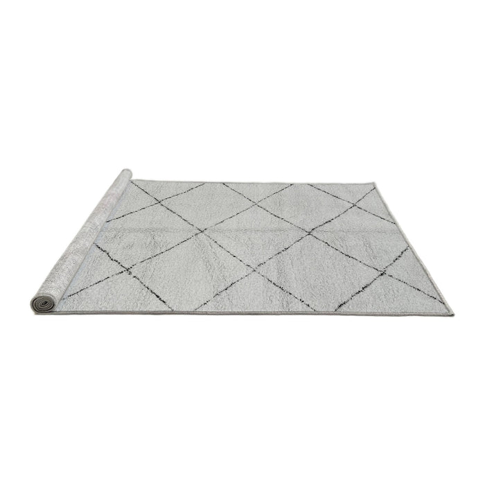 Sideview of Machine Washable Solid Gray Modern Rug, wshabs2945gry