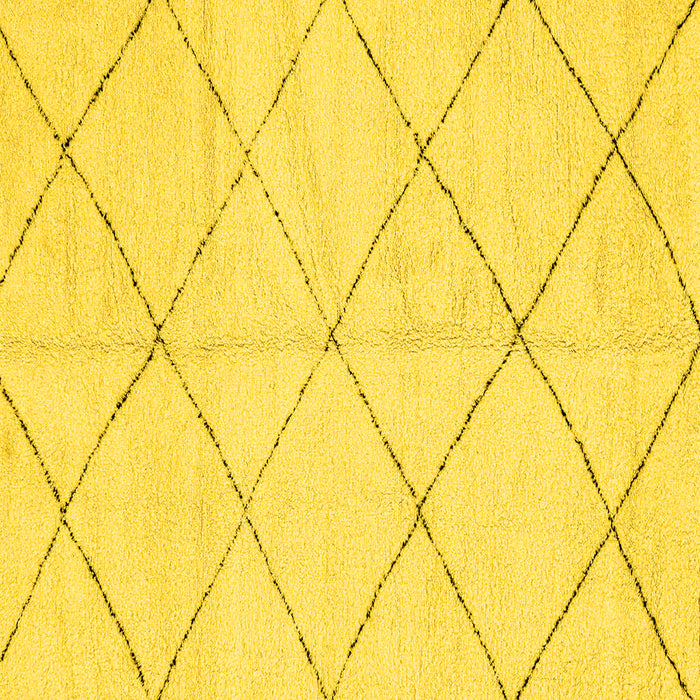 Square Solid Yellow Modern Rug, abs2945yw