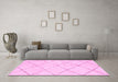 Machine Washable Solid Pink Modern Rug in a Living Room, wshabs2945pnk