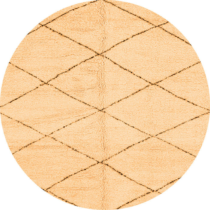 Round Machine Washable Solid Orange Modern Area Rugs, wshabs2945org