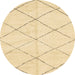 Round Abstract Sun Yellow Solid Rug, abs2945