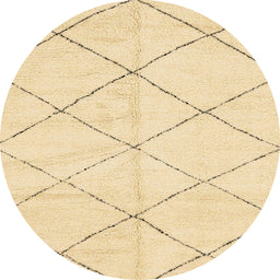 Round Machine Washable Abstract Sun Yellow Rug, wshabs2945