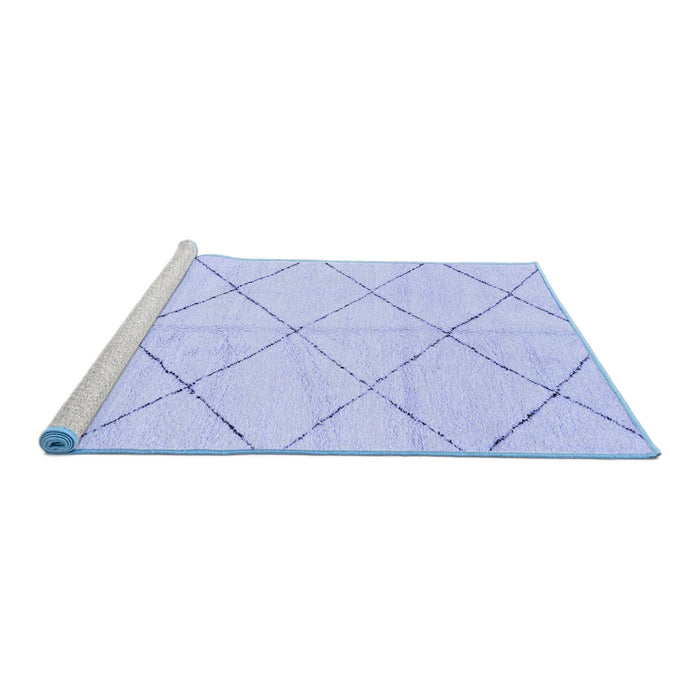 Sideview of Machine Washable Solid Blue Modern Rug, wshabs2945blu