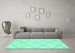 Machine Washable Solid Turquoise Modern Area Rugs in a Living Room,, wshabs2945turq