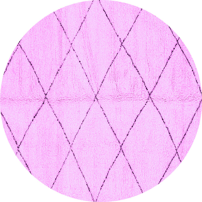 Round Solid Purple Modern Rug, abs2945pur