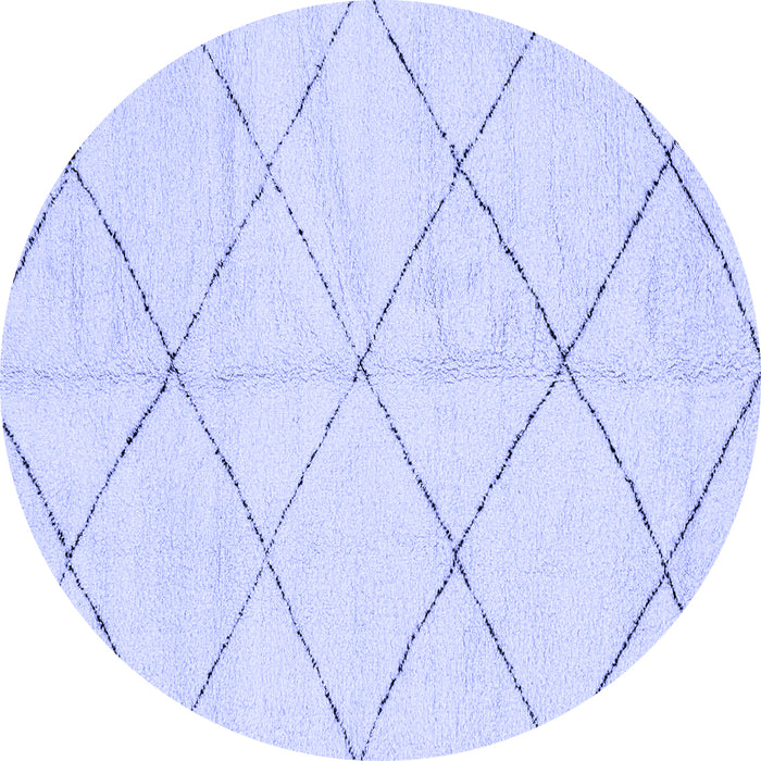 Round Machine Washable Solid Blue Modern Rug, wshabs2945blu