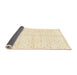 Sideview of Abstract Brown Gold Solid Rug, abs2946