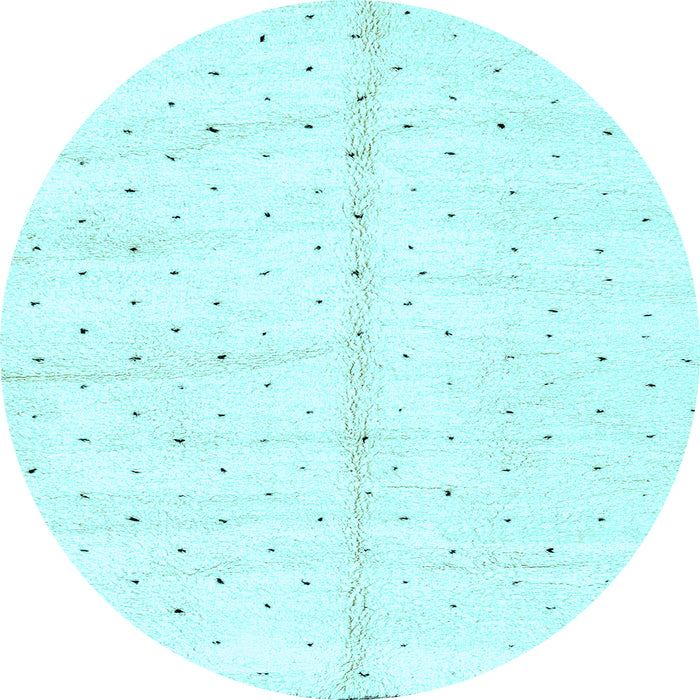 Round Machine Washable Solid Light Blue Modern Rug, wshabs2946lblu