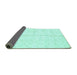 Sideview of Solid Turquoise Modern Rug, abs2946turq