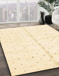 Abstract Brown Gold Solid Rug, abs2946