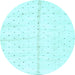 Round Solid Light Blue Modern Rug, abs2946lblu