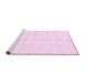 Sideview of Machine Washable Solid Pink Modern Rug, wshabs2946pnk