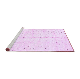 Sideview of Machine Washable Solid Purple Modern Area Rugs, wshabs2946pur